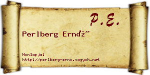 Perlberg Ernő névjegykártya